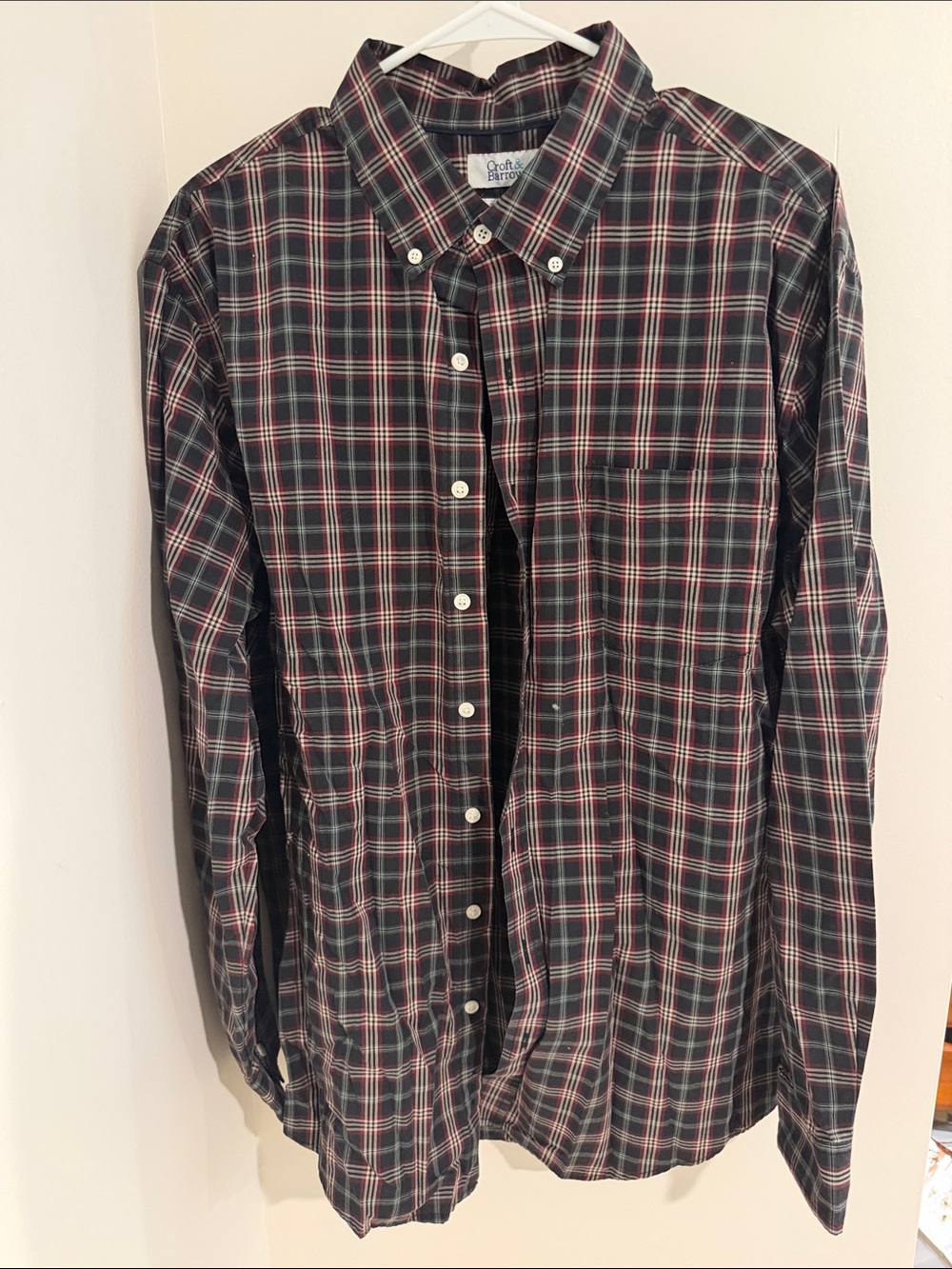 croft & barrow Black and Red Plaid Button-Down Shirt